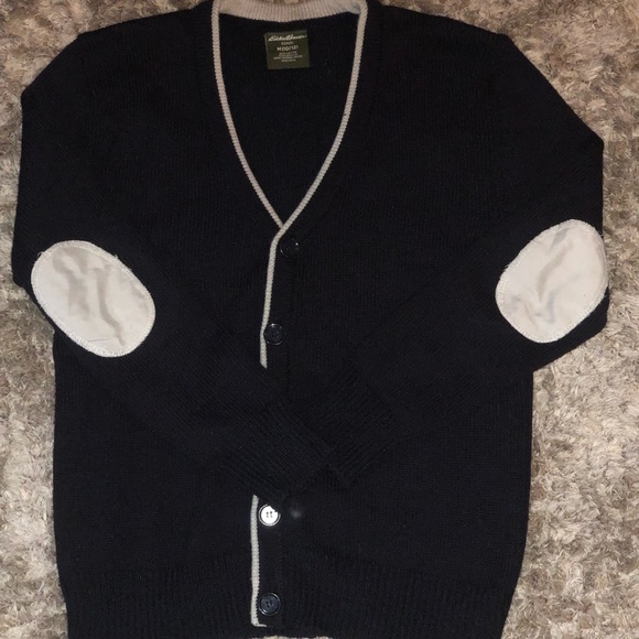 Boy’s Eddie Bauer school sweater with patches. - Picture 1 of 4